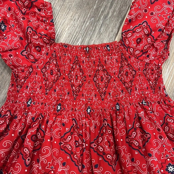 Hartstrings smocked bandana print short sleeve top size 10 - Picture 3 of 8